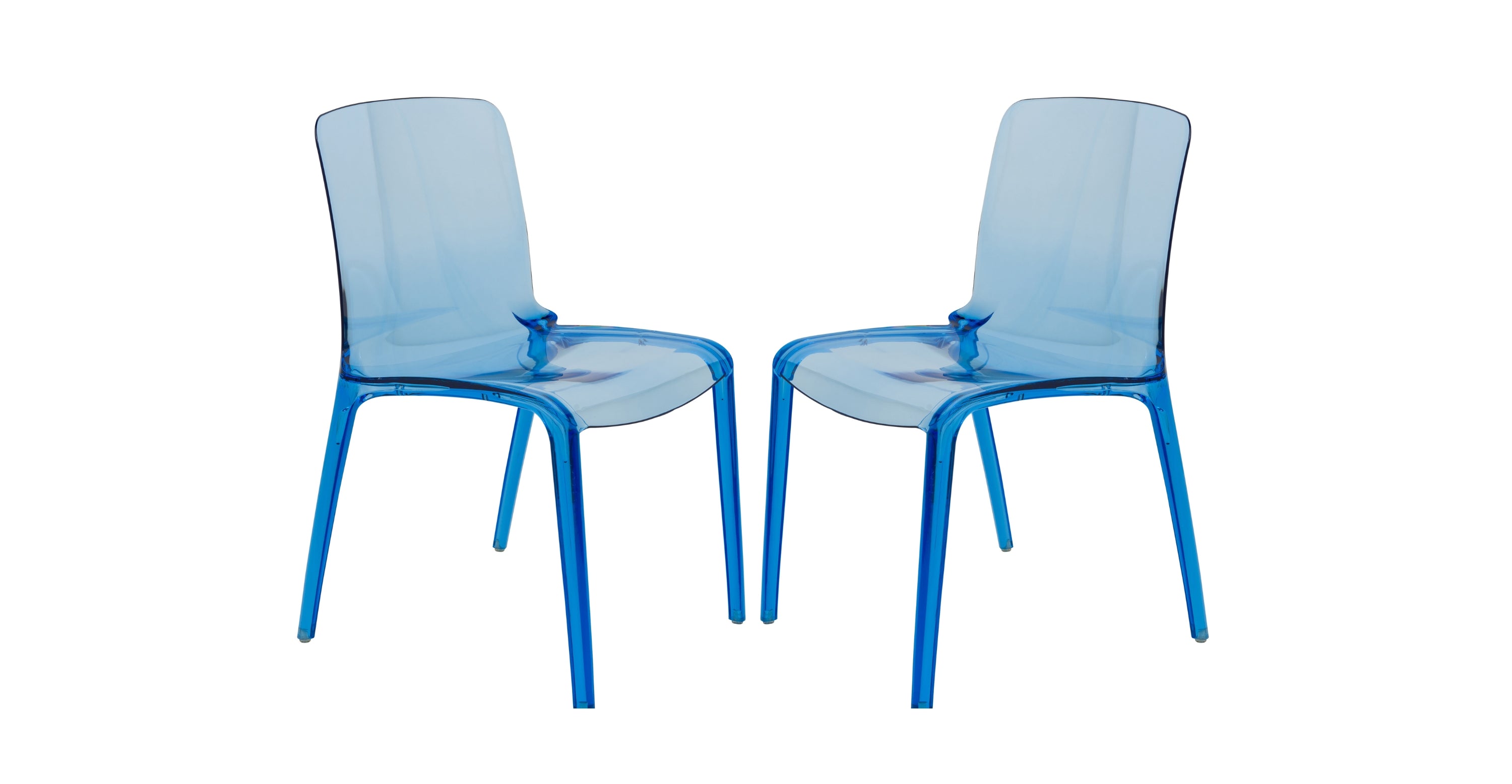 Murray Stackable Dining Side Chair in Plastic Blue