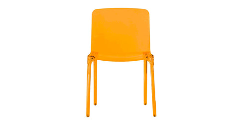 Murray Stackable Dining Side Chair in Plastic Transparent Orange