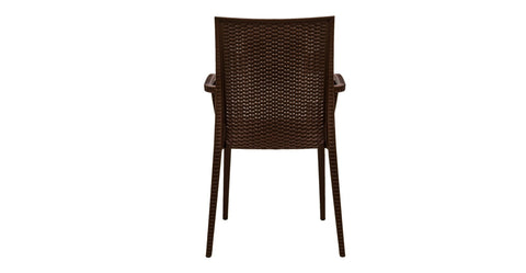 Mace Patio Outdoor Dining Armchair with Weave Design in Polypropylene Brown