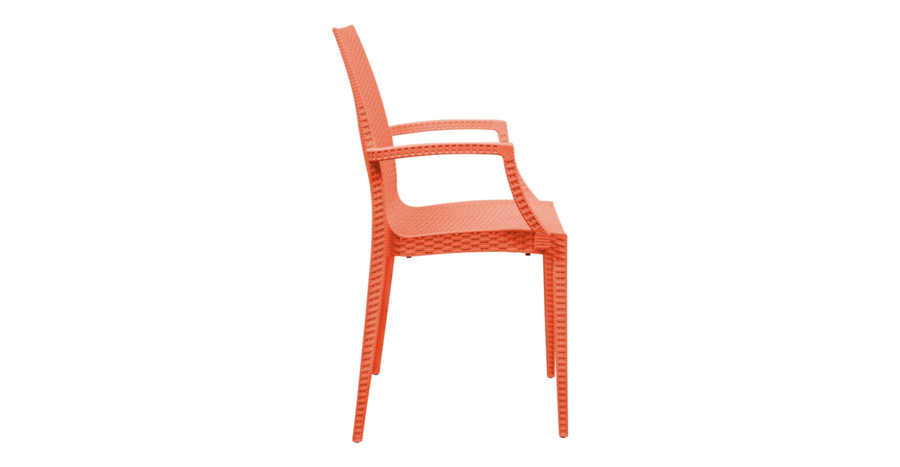 Mace Patio Outdoor Dining Armchair with Weave Design in Polypropylene Orange