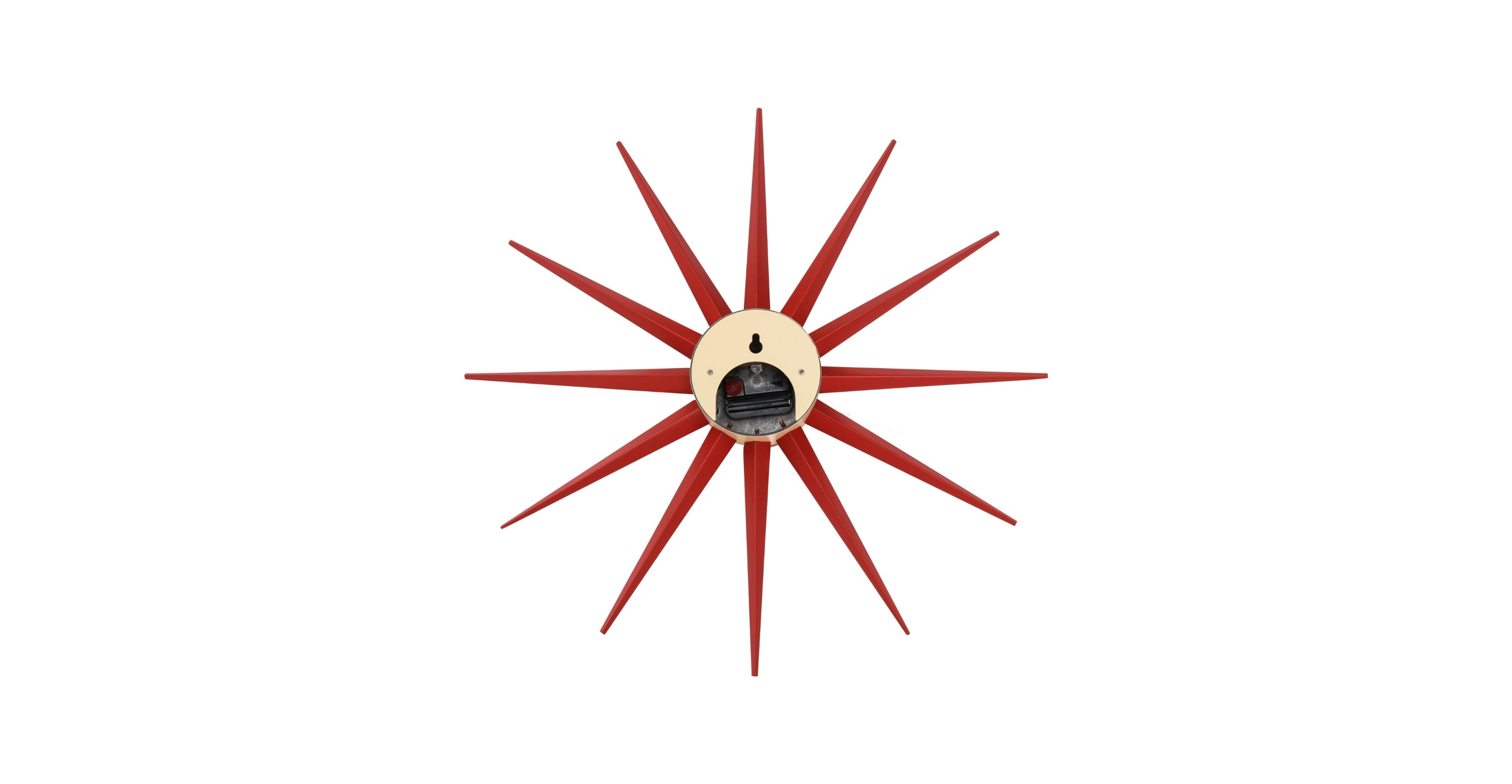 Maxi Modern Design Metal Star Silent Non-Ticking Wall Clock Red