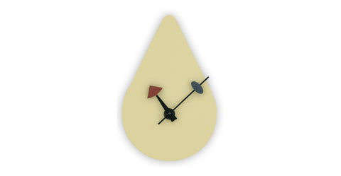 Manchester Modern Tear-Drop Silent Non-Ticking Wall Clock Cream