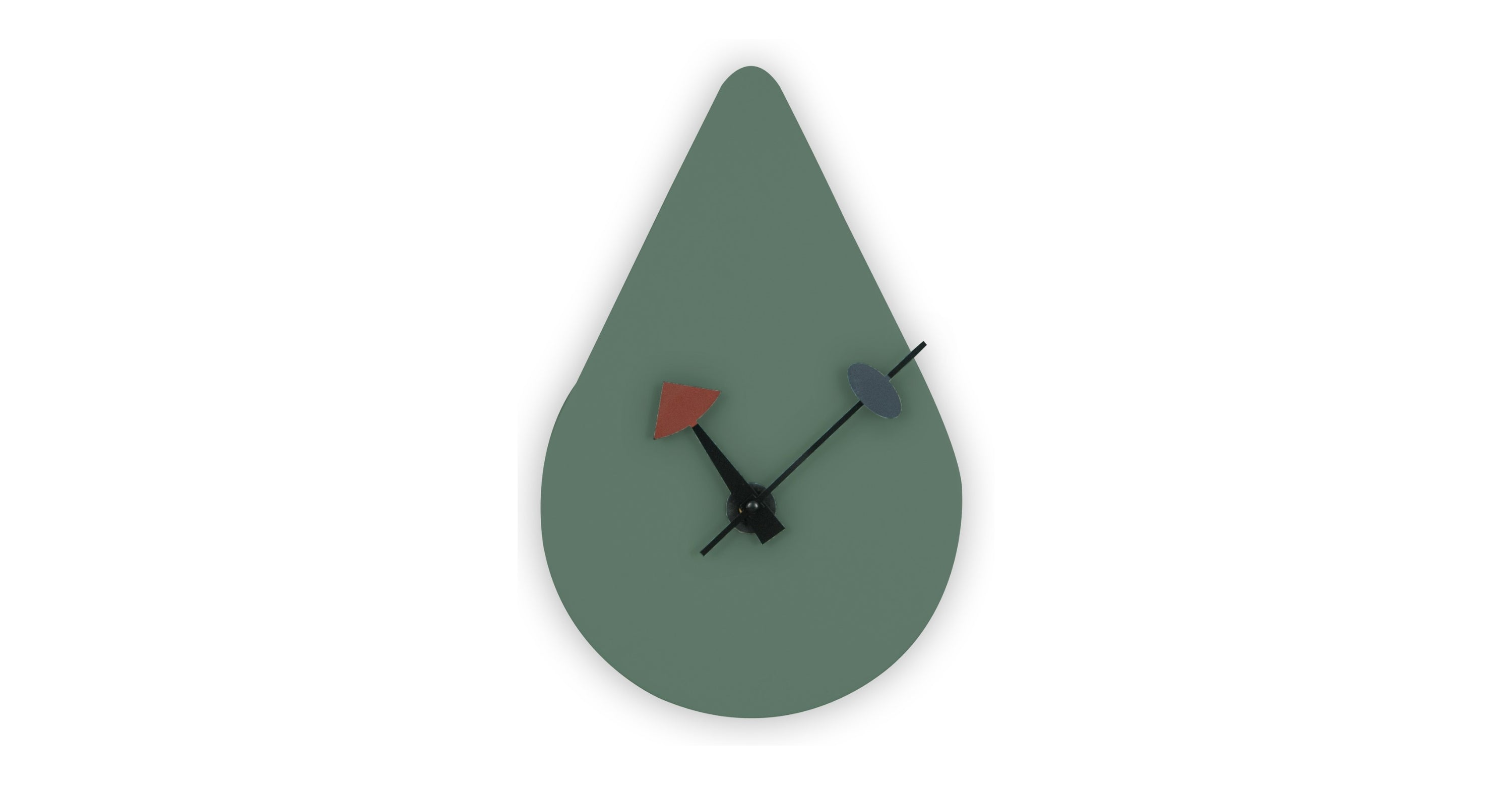 Manchester Modern Tear-Drop Silent Non-Ticking Wall Clock Ocean Green