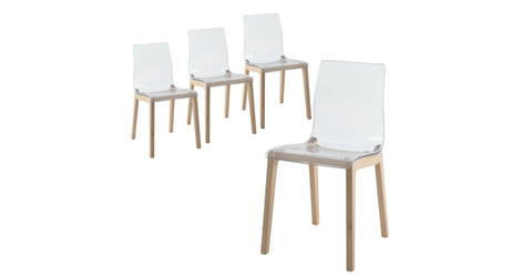 Marsden Modern Dining Side Chair with Beech Wood Legs, Set of 2 Natural Wood