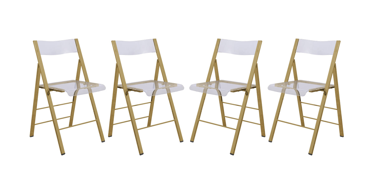 Menno Modern Acrylic Folding Chair Gold