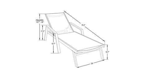 Marlin Aluminum Outdoor Chaise Lounge Chair with Sling Fabric Seat Green / Grey / With Arms