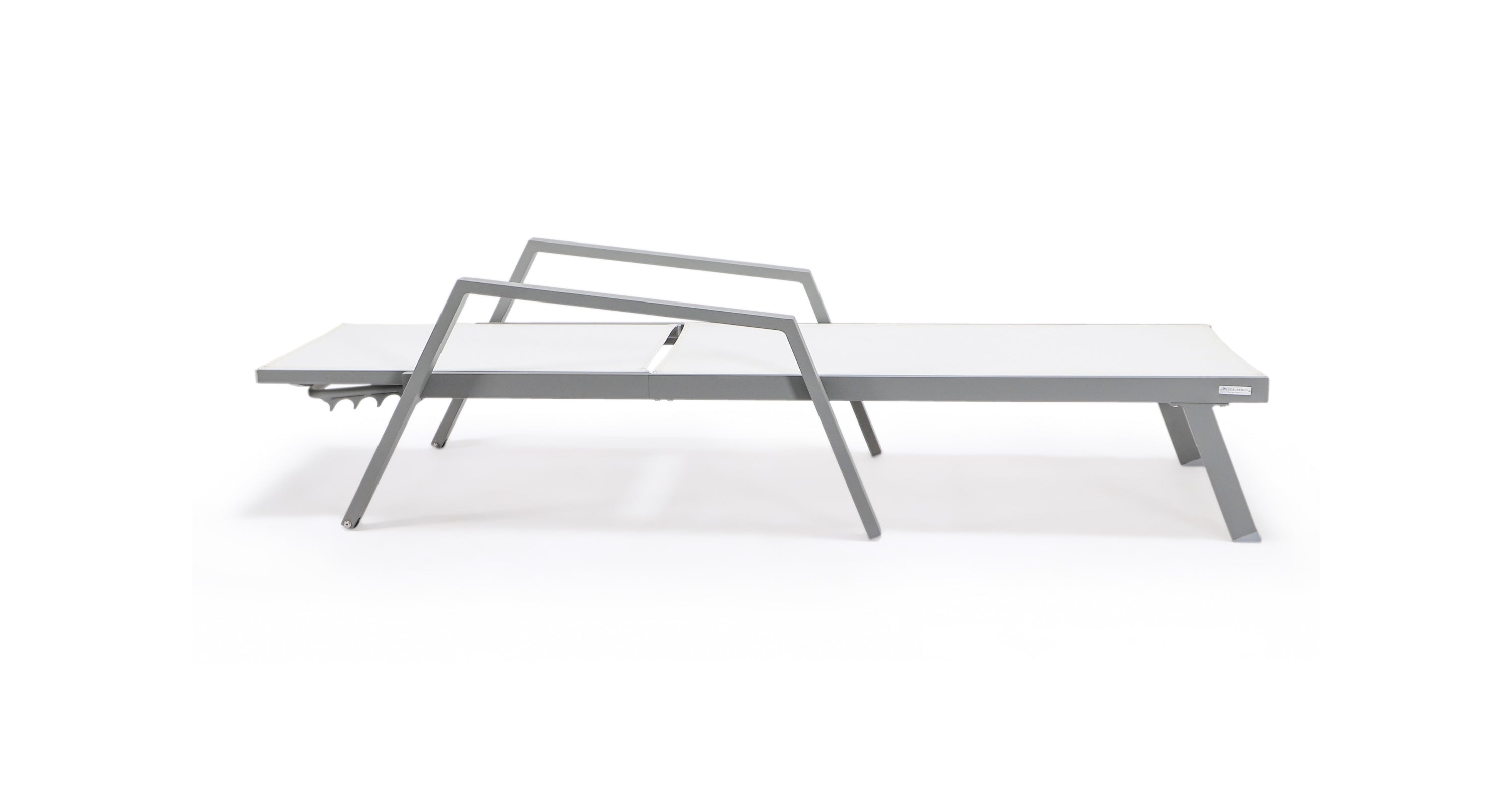 Marlin Aluminum Outdoor Chaise Lounge Chair with Sling Fabric Seat White / Grey / With Arms