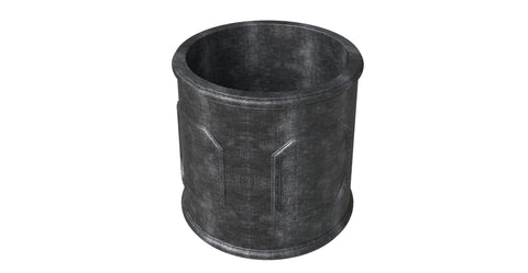 Meadow Fiberstone and MGO Clay Modern Round Planter Pot for Indoor and Outdoor 11 Inch / Black