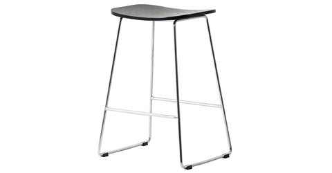 Melrose Modern Wood Counter Stool With Chrome Frame Black