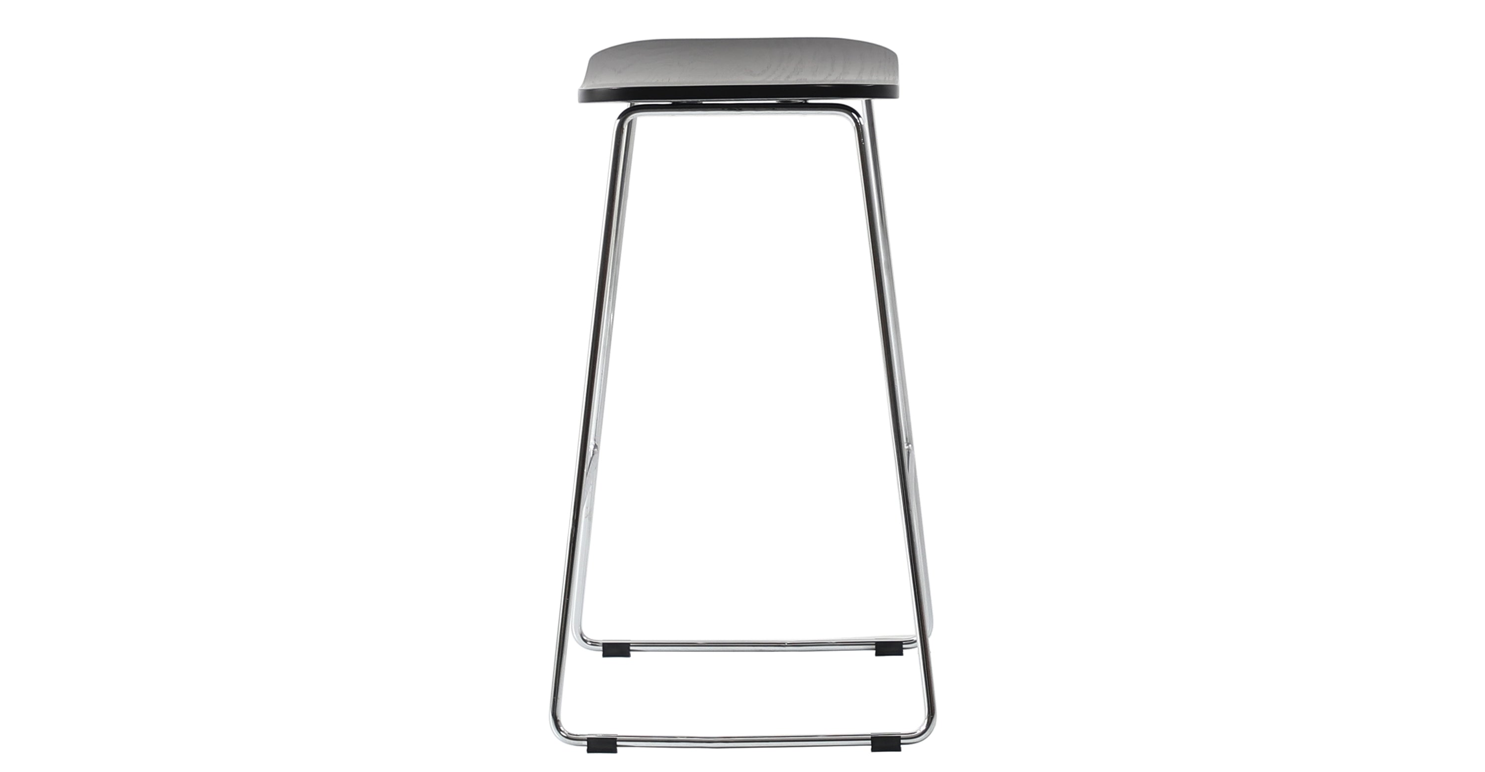 Melrose Modern Wood Counter Stool With Chrome Frame Black