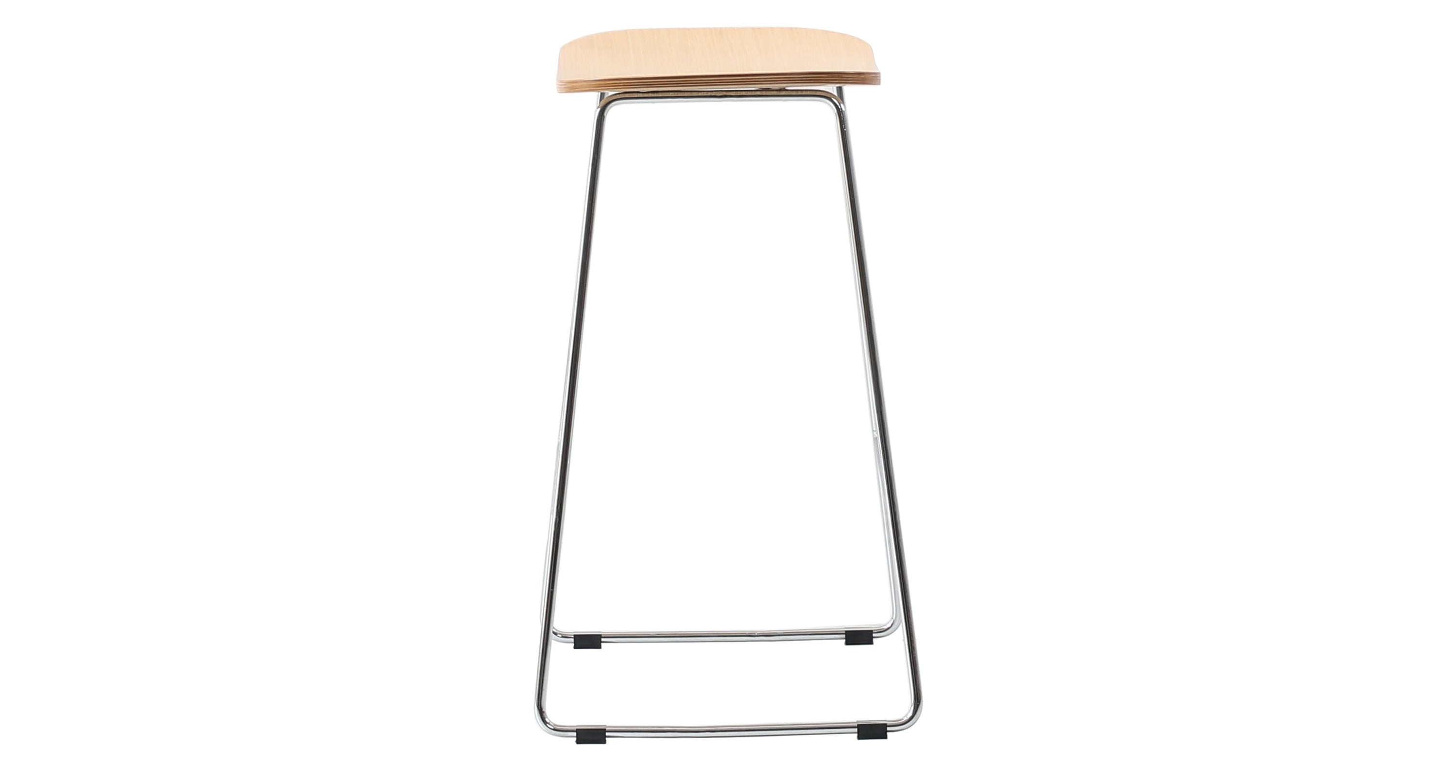 Melrose Modern Wood Counter Stool With Chrome Frame Natural Wood