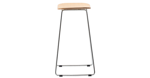 Melrose Modern Wood Counter Stool With Chrome Frame Natural Wood