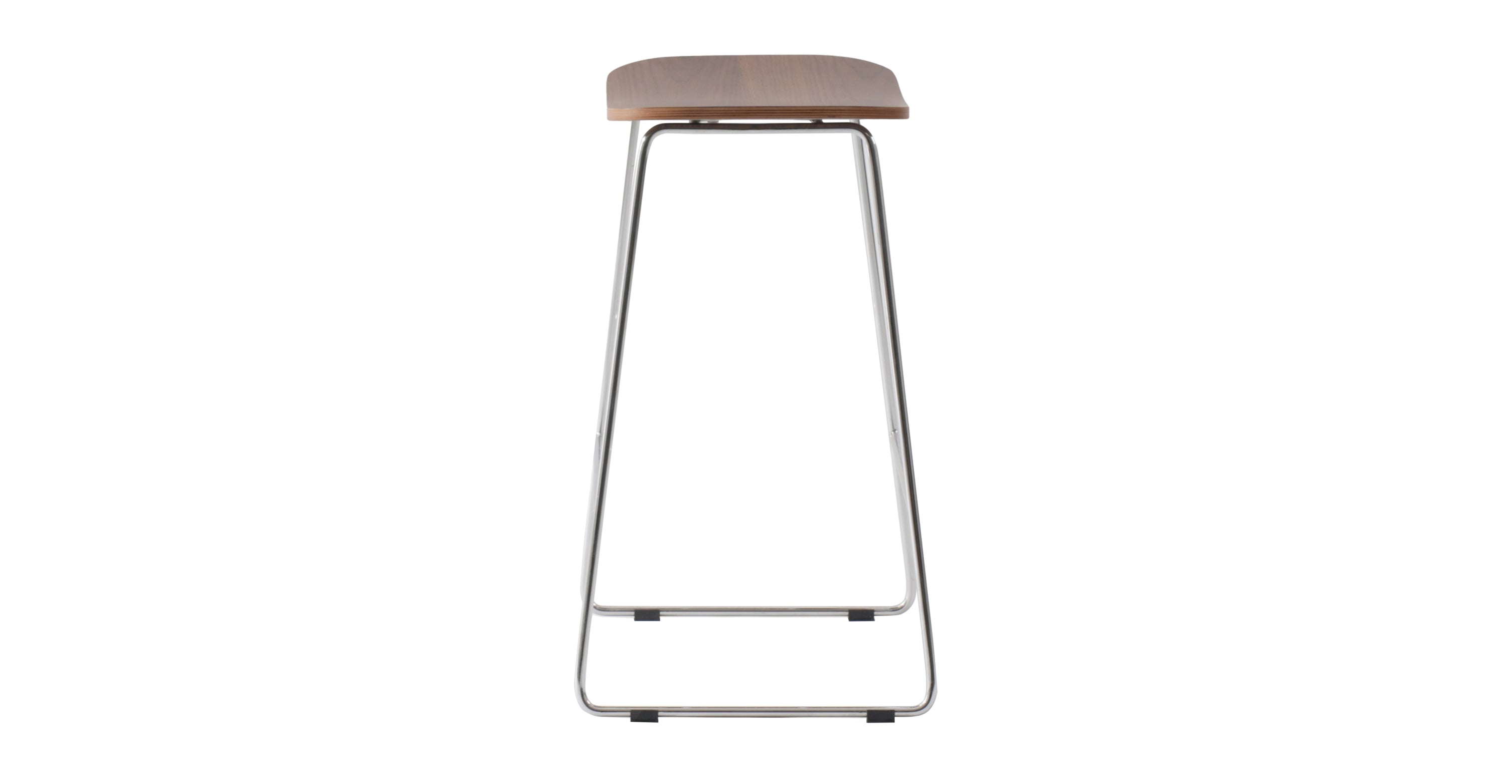 Melrose Modern Wood Counter Stool With Chrome Frame Walnut