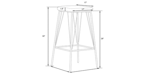 Millard Leather Bar Stool With Metal Frame Olive Green