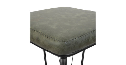 Millard Leather Bar Stool With Metal Frame Olive Green