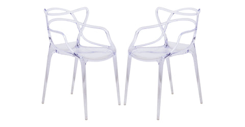 Milan Modern Wire Design Dining Chair Clear