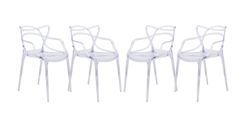 Milan Modern Wire Design Dining Chair Clear