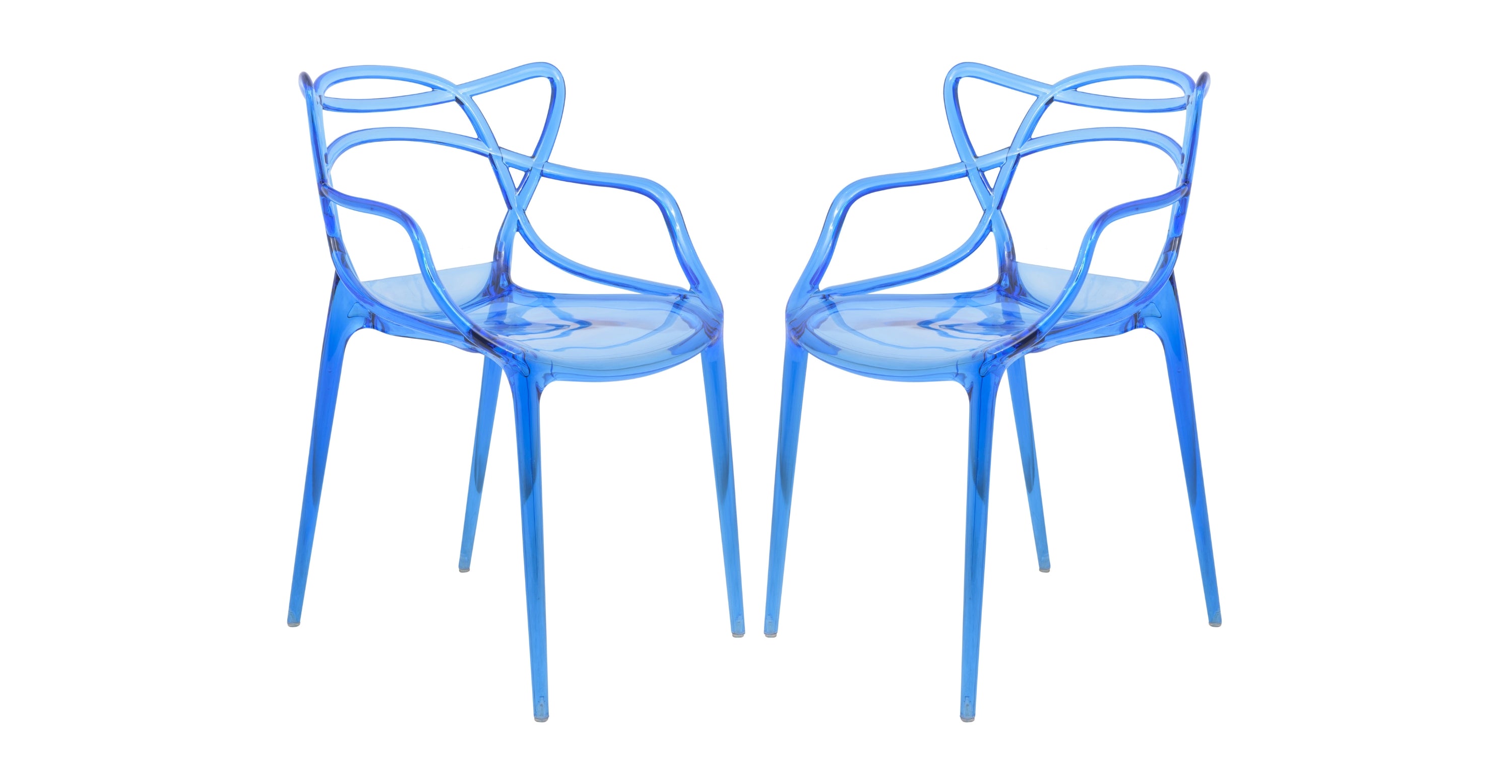 Milan Modern Wire Design Dining Chair Blue