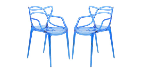 Milan Modern Wire Design Dining Chair Blue