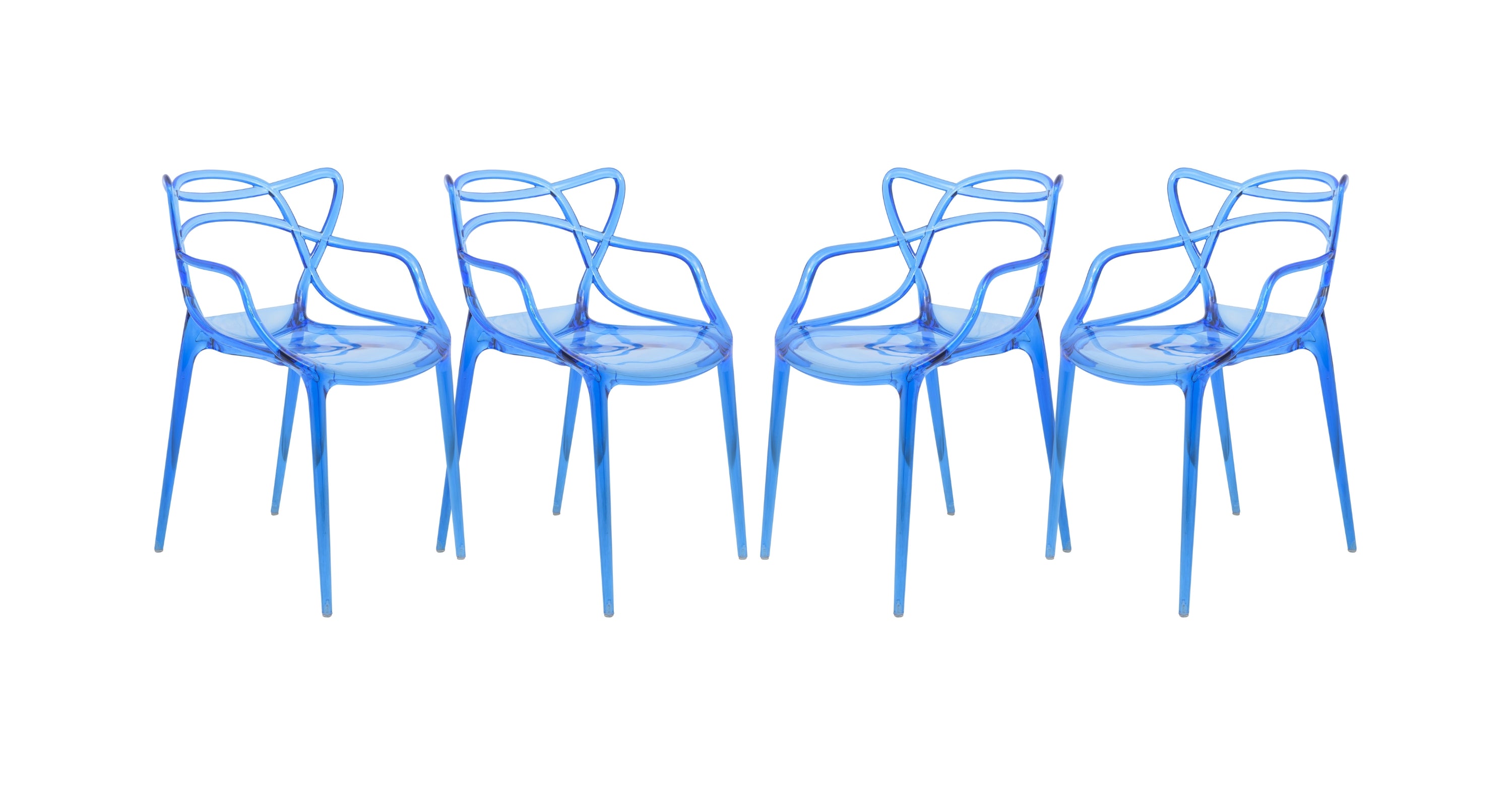 Milan Modern Wire Design Dining Chair Blue