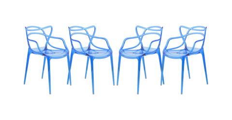 Milan Modern Wire Design Dining Chair Blue