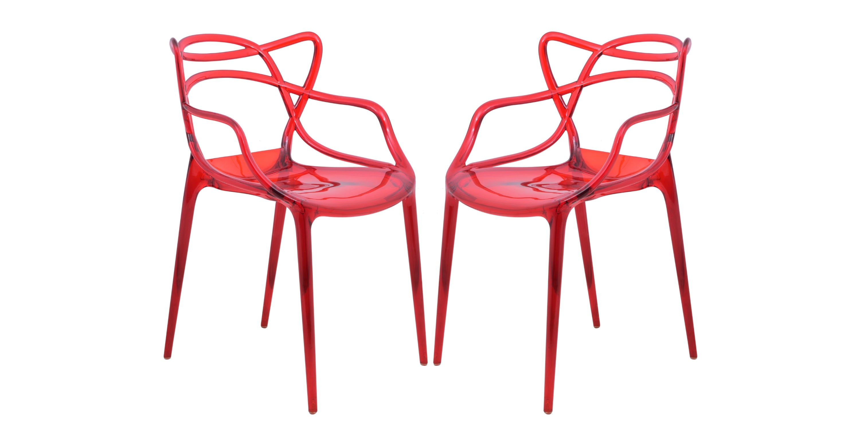 Milan Modern Wire Design Dining Chair Red