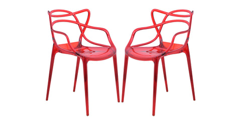 Milan Modern Wire Design Dining Chair Red