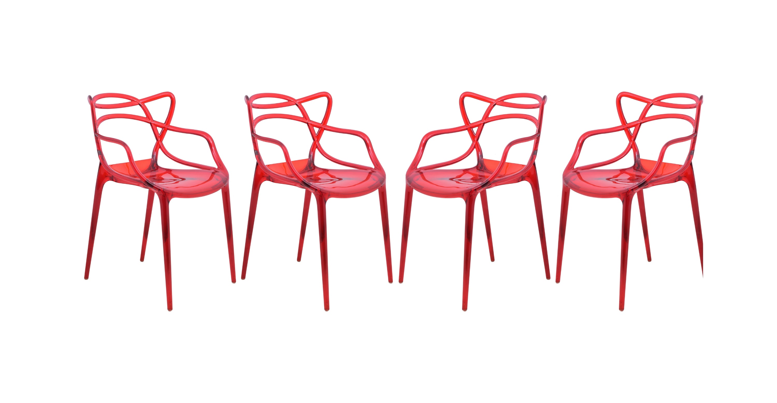 Milan Modern Wire Design Dining Chair Red