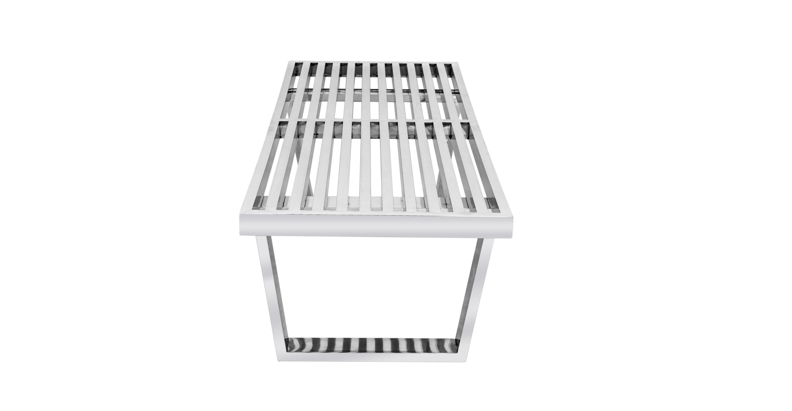 Mid-Century Stainless Steel Platform Bench size=4- Feet