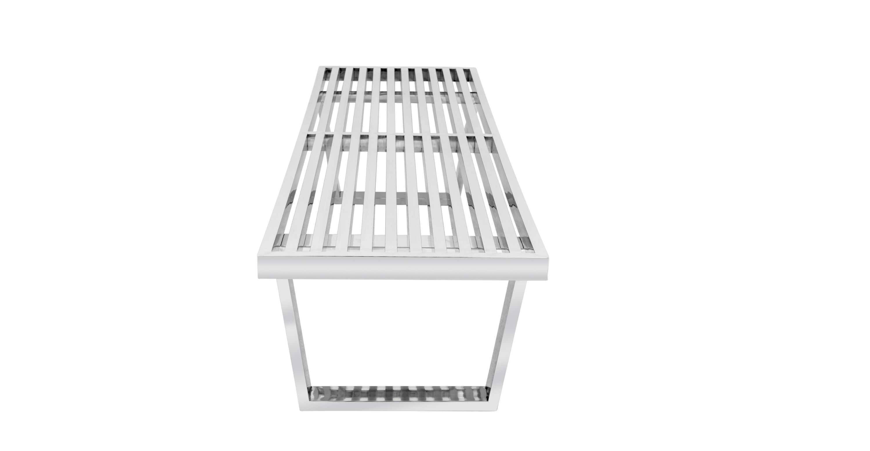 Mid-Century Stainless Steel Platform Bench size=5- Feet