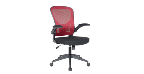 Newton Mesh Ergonomic Office Chair Adjustable Height with Flip Armrest Red