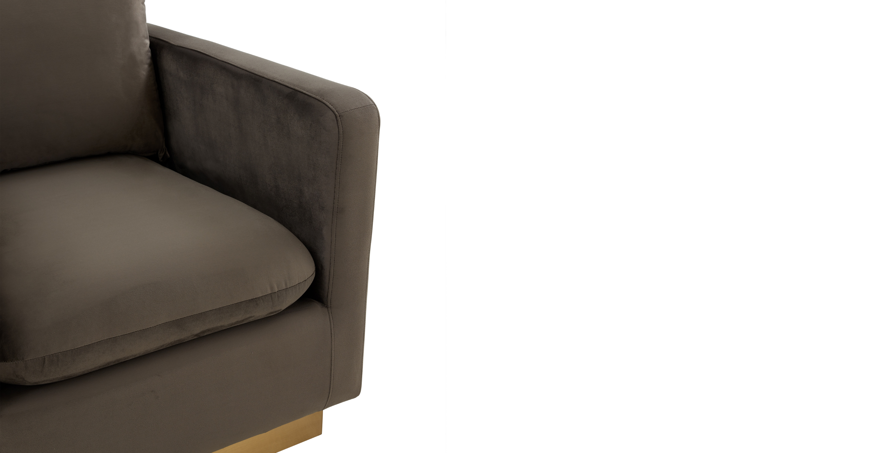 Nervo Modern Mid-Century Upholstered Velvet/Leather Accent Chair with Gold Base Dark Grey / Velvet