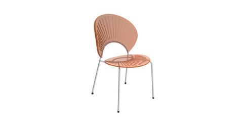 Opulent Modern Plastic Dining Chair in Chrome Metal Legs Amber