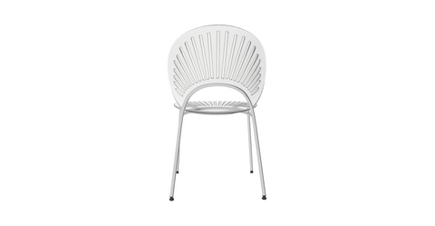 Opulent Modern Plastic Dining Chair in Chrome Metal Legs Clear