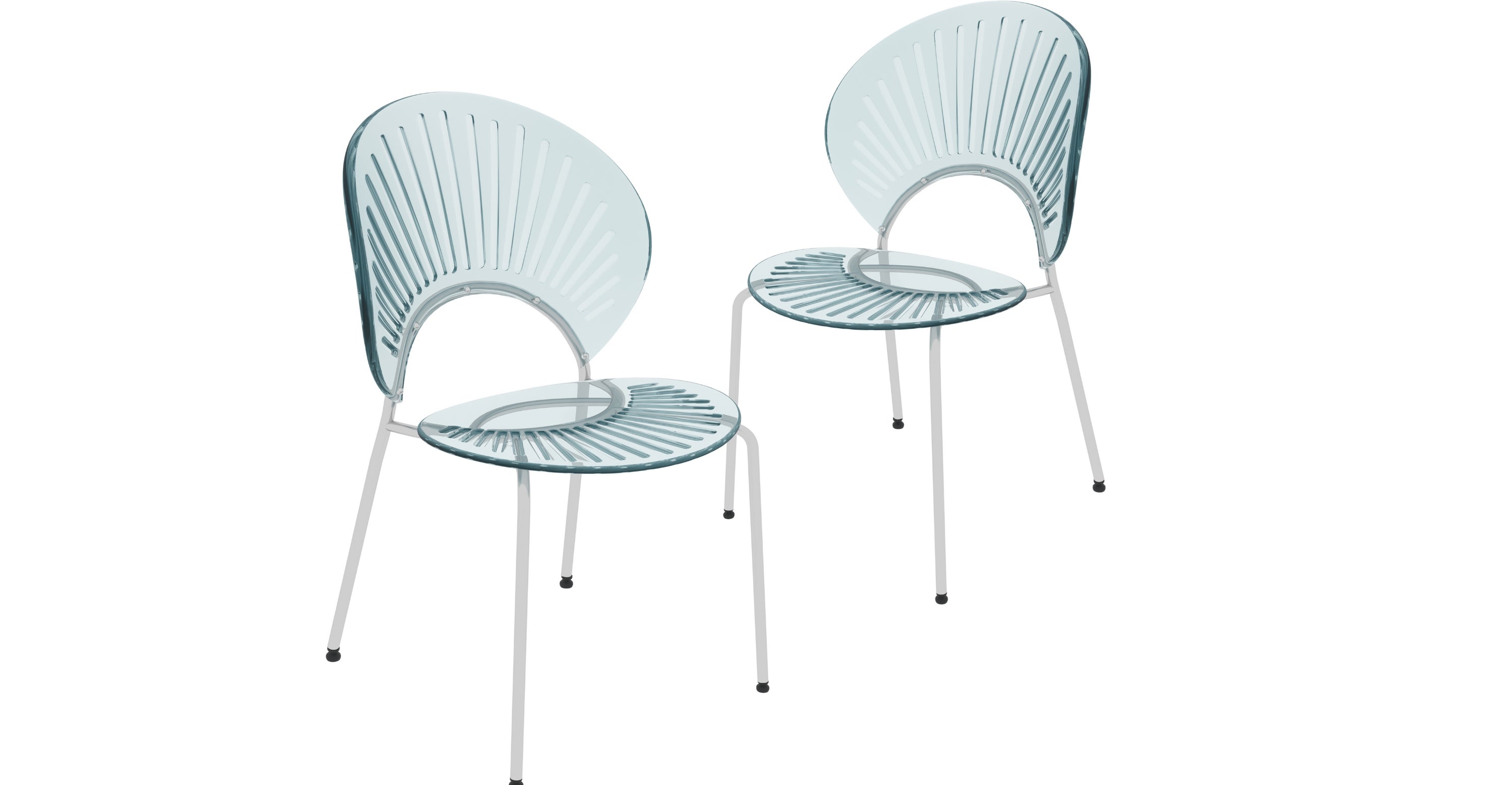 Opulent Modern Plastic Dining Chair in Chrome Metal Legs Smoke