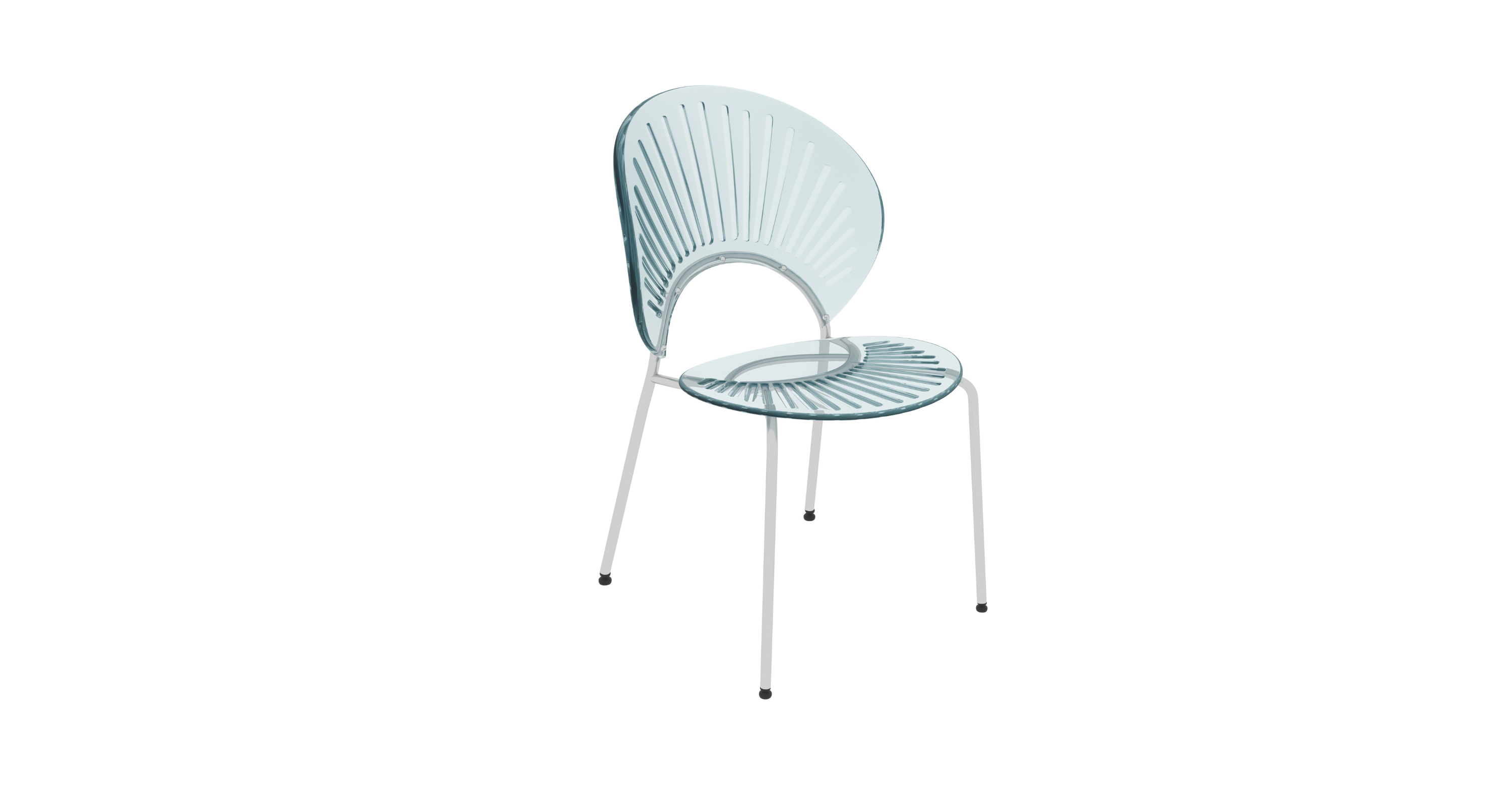 Opulent Modern Plastic Dining Chair in Chrome Metal Legs Smoke