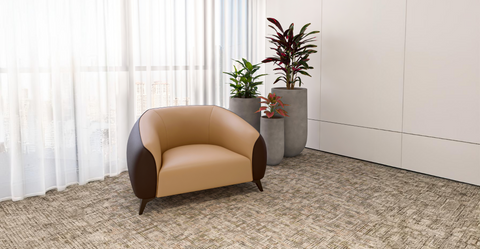 Opula Single-Seater Leather Sofa Accent Armchair with Stainless Steel Legs Brown