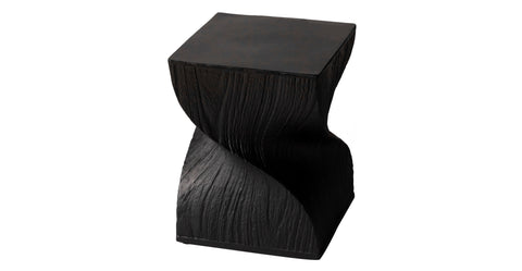 Onyx Square Side Table in Fiberstone Assembled Accent End Table Black