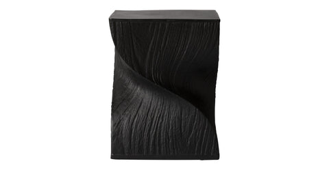 Onyx Square Side Table in Fiberstone Assembled Accent End Table Black