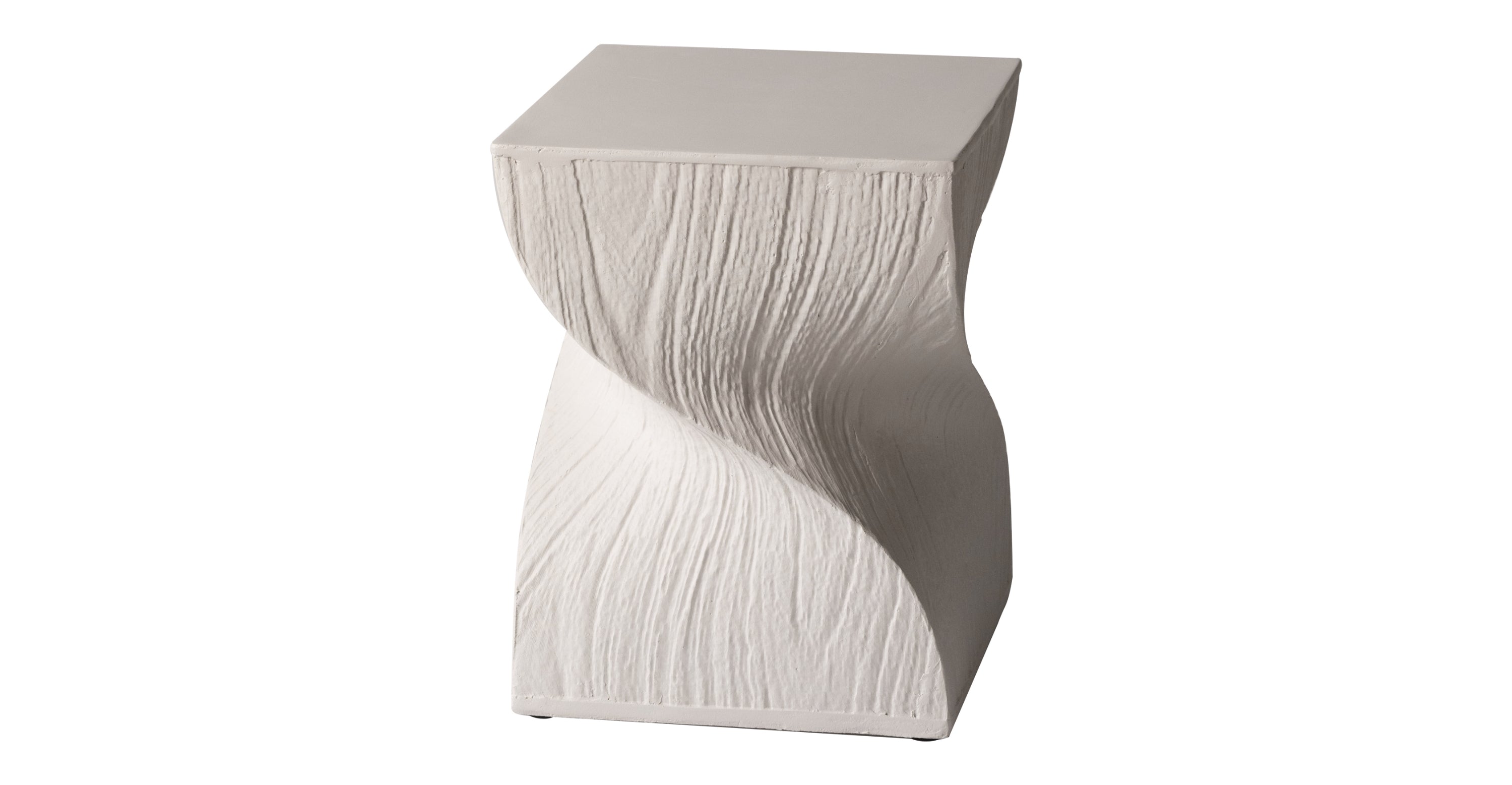 Onyx Square Side Table in Fiberstone Assembled Accent End Table Cream