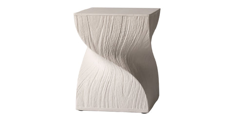 Onyx Square Side Table in Fiberstone Assembled Accent End Table Cream