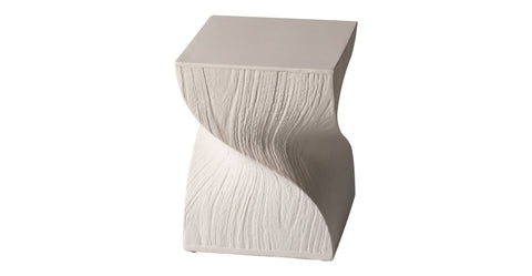 Onyx Square Side Table in Fiberstone Assembled Accent End Table Cream