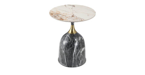 Oslo Side Table Round Sintered Stone with Stainless Steel Base Grey