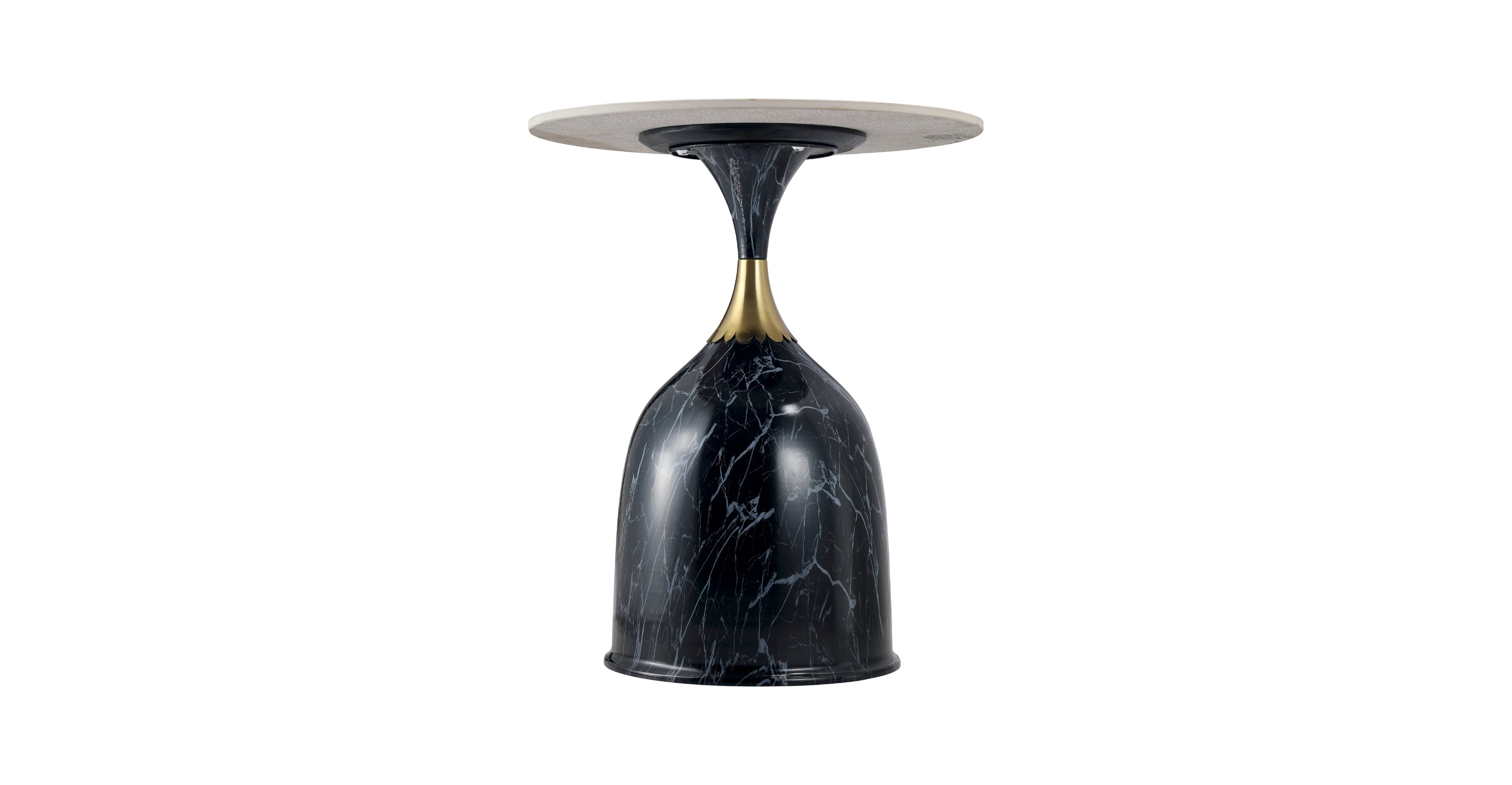 Oslo Side Table Round Sintered Stone with Stainless Steel Base Stone Black