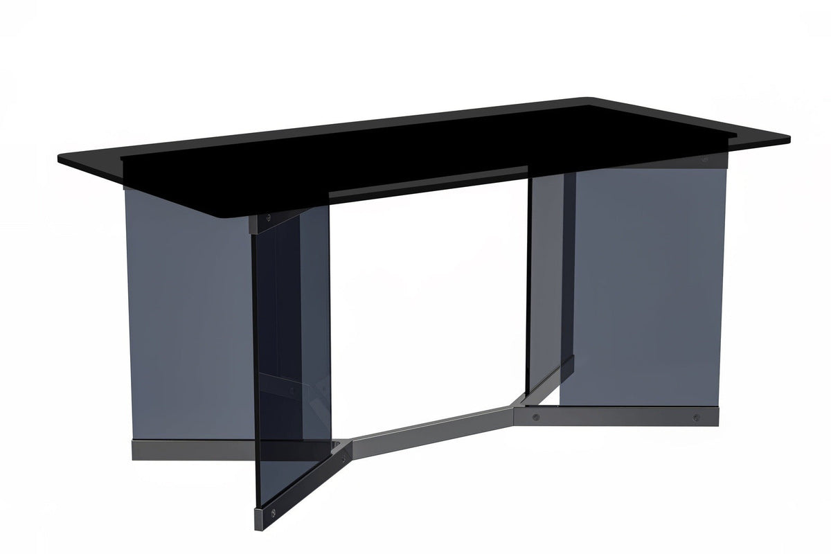 Oryn Modern Rectangular Dining Table with Glass/Sintered Stone Tabletop