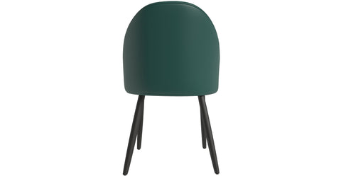 Paradiso Dining Chairs Leather Seat and Curved Back with Oak Wood Legs Green/Light Grey