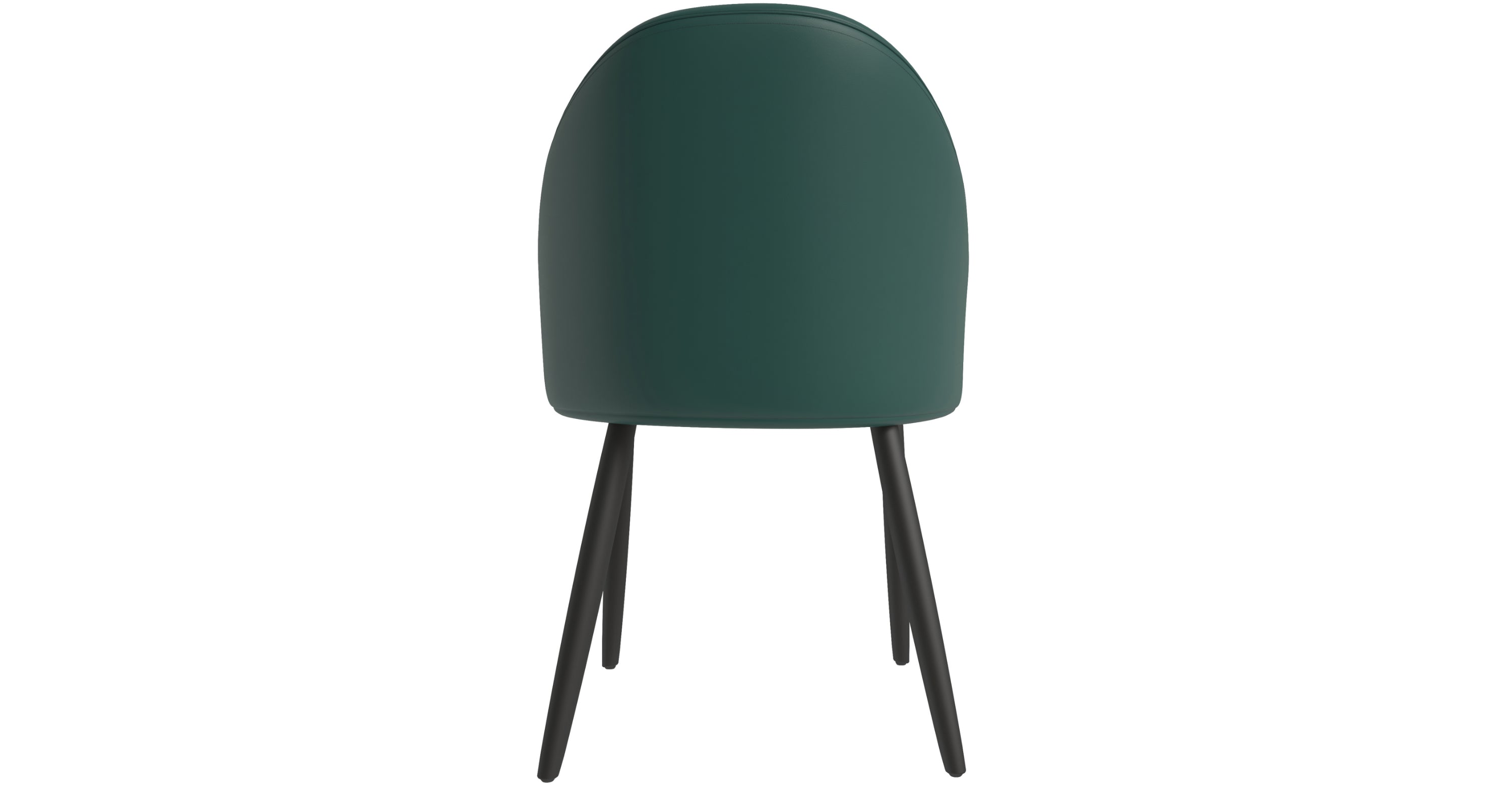 Paradiso Dining Chairs Leather Seat and Curved Back with Oak Wood Legs Green