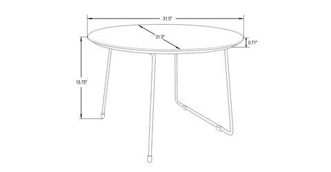 Pemborke Round Coffee Table with Oak Wood Tabletop in Iron Natural Wood