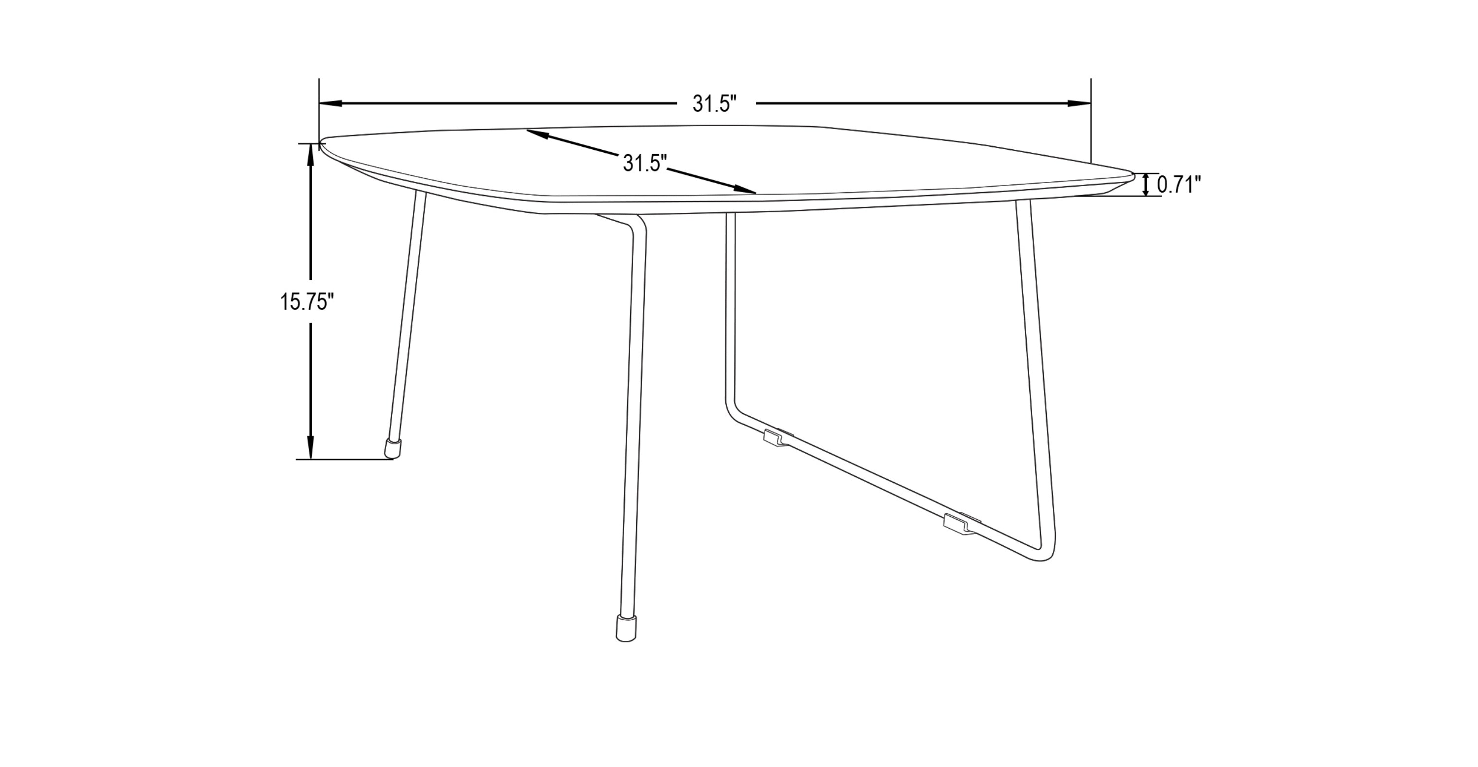 Pemborke Square Coffee Table with Oak Wood Table Top and Iron Frame Natural Wood