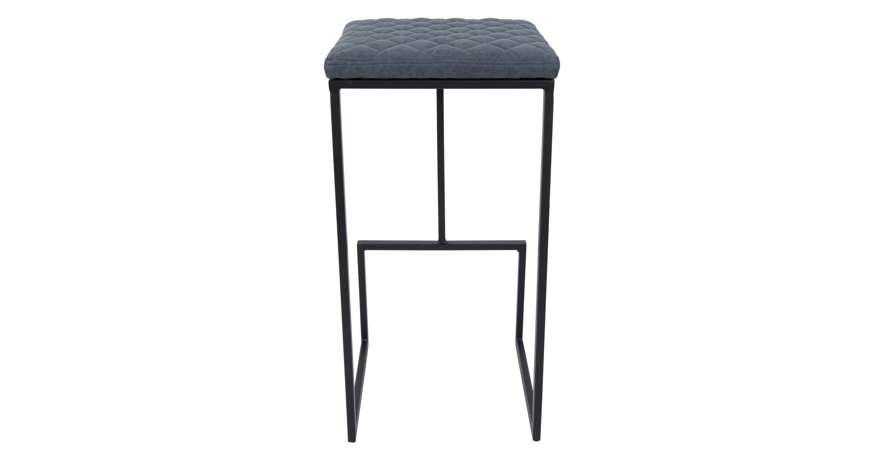 Quincy Quilted Stitched Leather Bar Stools With Metal Frame Peacock Blue